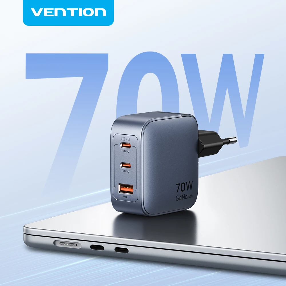 Vention 70W GaN Charger Type C Quick Charge